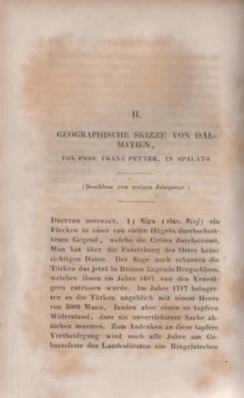Geographische Skizze von Dalmatien 